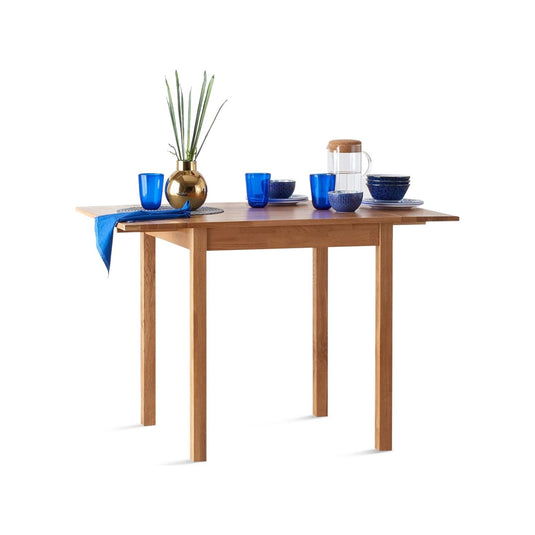 Extending Oakley 70cm Solid Oak Drop Leaf Dining Table