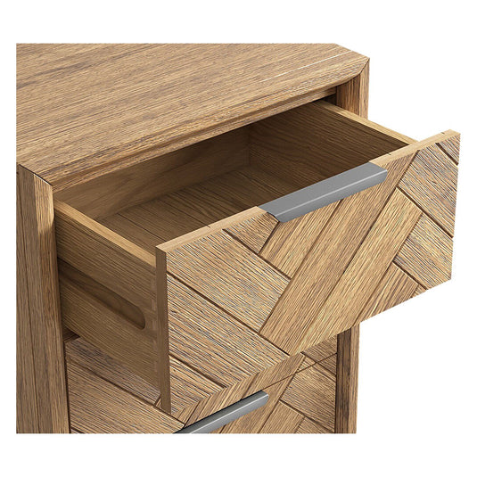 Roman Solid Oak 5 Drawer Tallboy Chest