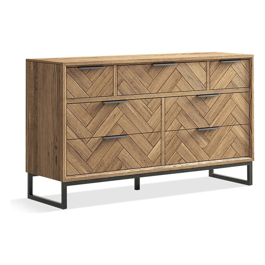 Roman Solid Oak Wide Chest Of Drawers