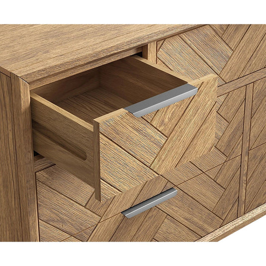 Roman Solid Oak Wide Chest Of Drawers