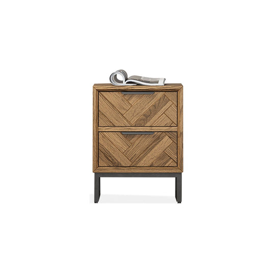 Roman Solid Oak 2 Drawer Bedside Table