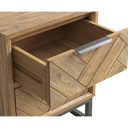 Roman Solid Oak 2 Drawer Bedside Table