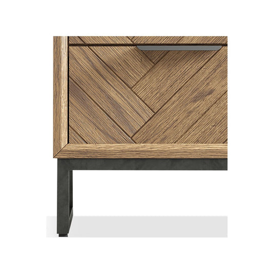 Roman Solid Oak 2 Drawer Bedside Table