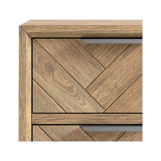 Roman Solid Oak 2 Drawer Bedside Table