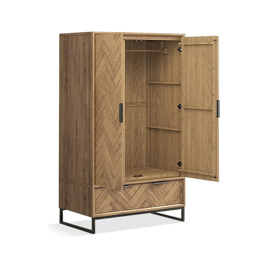 Roman Solid Oak Double Wardrobe
