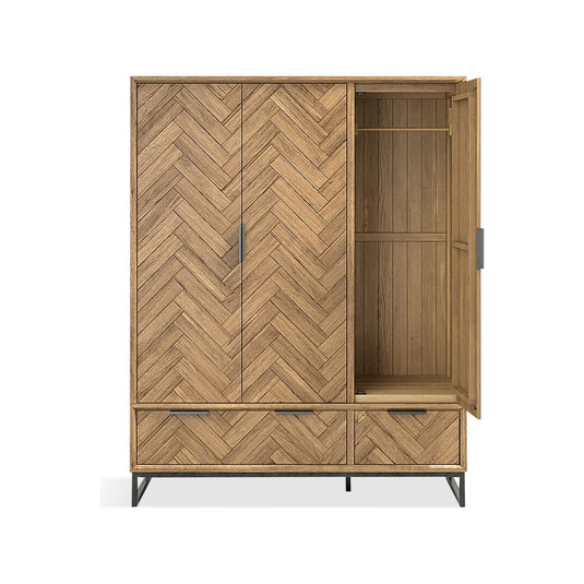 Roman Solid Oak Triple Wardrobe