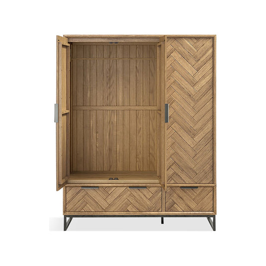 Roman Solid Oak Triple Wardrobe