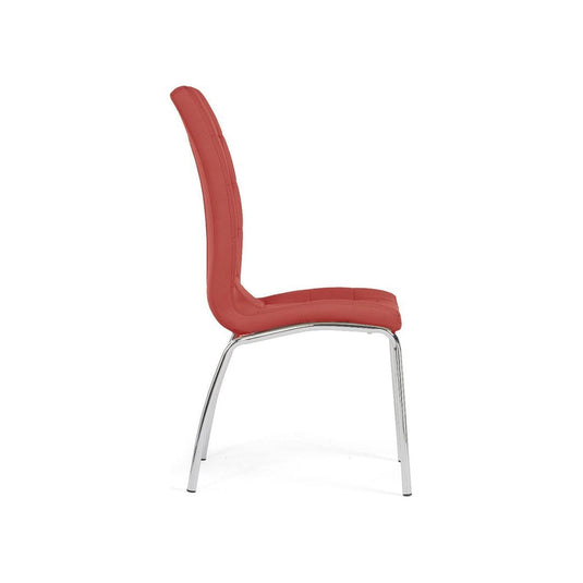 Fabrice Red Faux Leather Dining Chairs (Pair) Dining Chair Fabrice