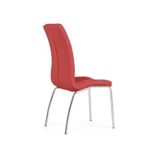 Fabrice Red Faux Leather Dining Chairs (Pair) Dining Chair Fabrice