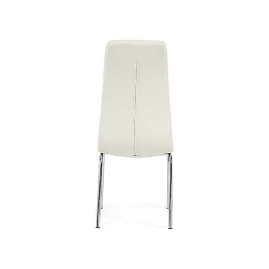 Fabrice Ivory White Faux Leather Dining Chairs (Pair) Dining Chair Fabrice