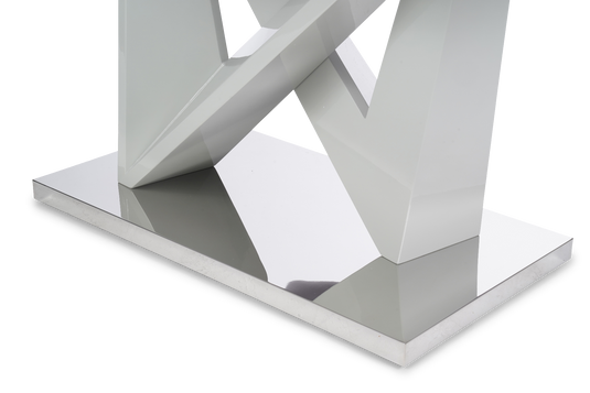 Marcella 150cm Marble Effect High Gloss Light Grey Dining Table