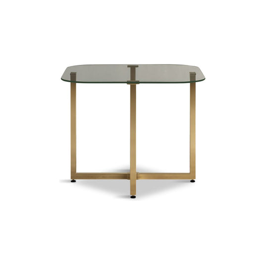 Santorini Clear Glass Gold Leg Dining Table