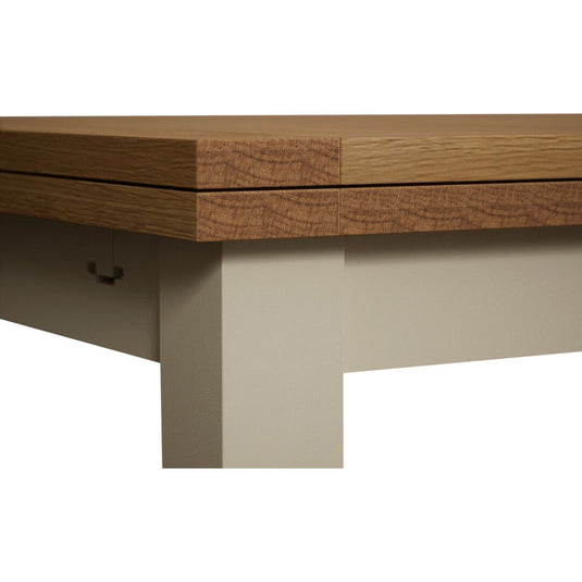 Extending Romney 140cm Oak and Cream Painted Dining Table