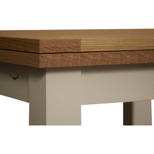 Extending Romney 90cm Oak and Cream Painted Dining Table