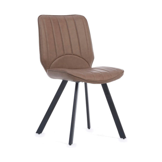 Hendrick Brown Faux Leather Dining Chairs Dining Chairs Hendrick