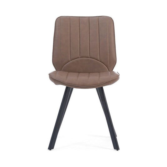 Hendrick Brown Faux Leather Dining Chairs Dining Chairs Hendrick