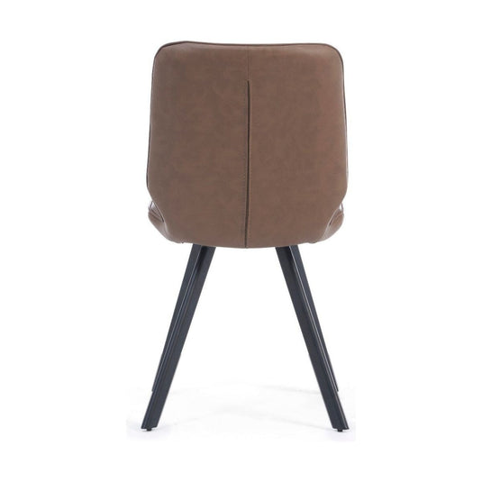 Hendrick Brown Faux Leather Dining Chairs Dining Chairs Hendrick