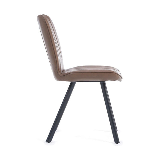 Hendrick Brown Faux Leather Dining Chairs Dining Chairs Hendrick