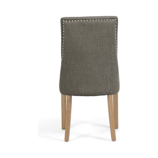 Beatrix Grey Fabric Oak Leg Dining Chairs Dining Chairs Beatrix