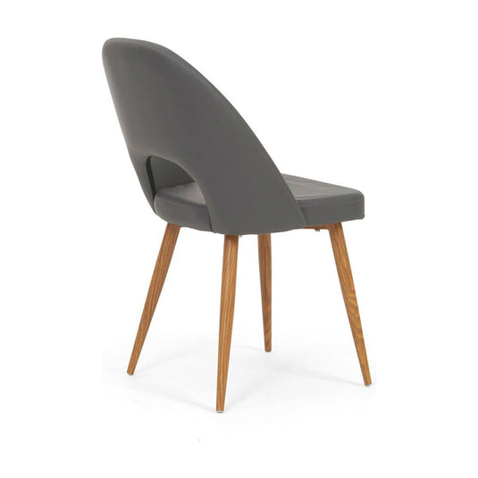 Hudson Grey Faux Leather Dining Chairs Dining Chairs Hudson