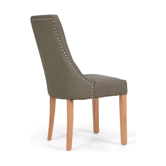 Beatrix Grey Fabric Oak Leg Dining Chairs Dining Chairs Beatrix
