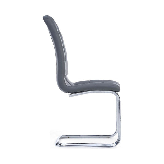 Vigo Grey Faux Leather Dining Chairs Dining Chairs Vigo