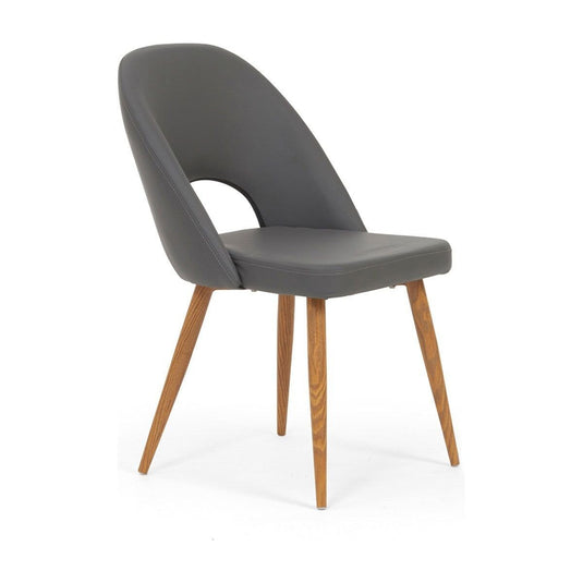 Hudson Grey Faux Leather Dining Chairs Dining Chairs Hudson