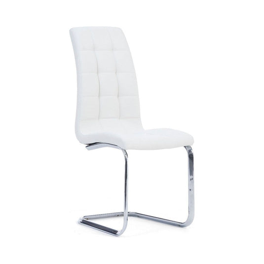 Vigo White Faux Leather Dining Chairs Dining Chairs Vigo