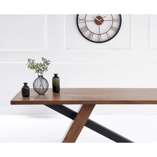 Montana 180cm Oak and Metal Black Leg Industrial Dining Table Table Chateau