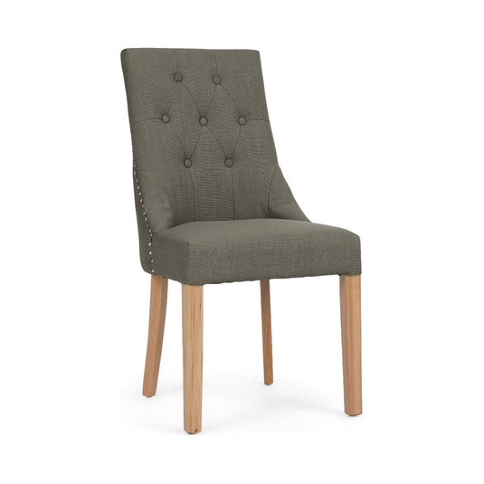 Beatrix Grey Fabric Oak Leg Dining Chairs Dining Chairs Beatrix