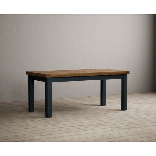 Extending Hampshire 180cm Oak and Dark Blue Painted Dining Table Table Hampshire