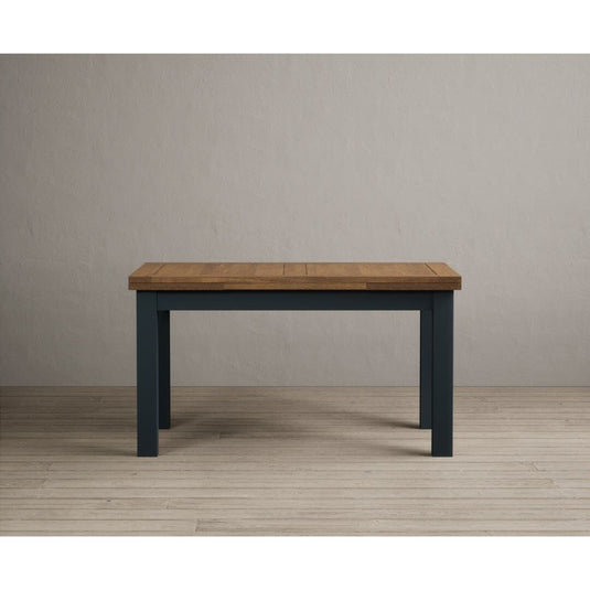 Extending Hampshire 140cm Oak and Dark Blue Painted Dining Table Table Hampshire