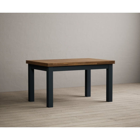 Extending Hampshire 140cm Oak and Dark Blue Painted Dining Table Table Hampshire