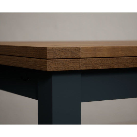 Extending Hampshire 140cm Oak and Dark Blue Painted Dining Table Table Hampshire