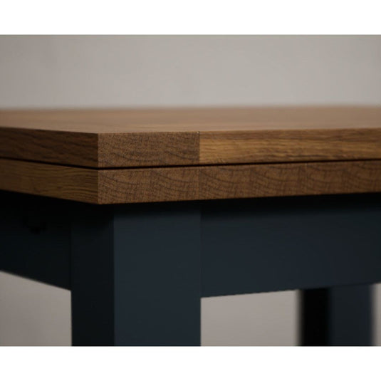 Extending Hampshire 90cm Oak and Dark Blue Painted Dining Table Table Hampshire