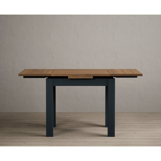 Extending Hampshire 90cm Oak and Dark Blue Painted Dining Table Table Hampshire