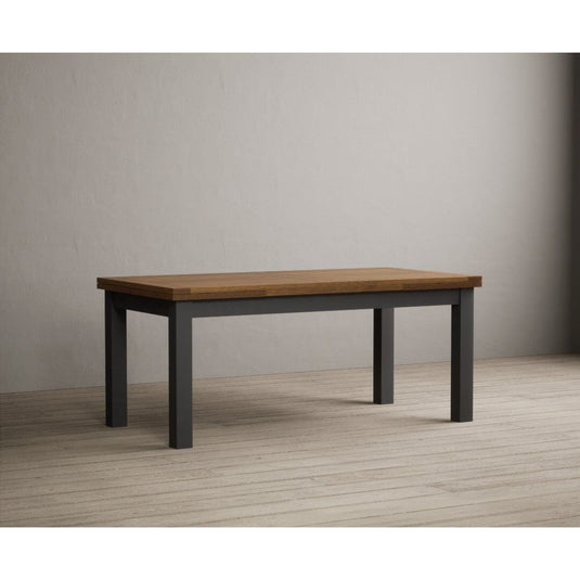 Extending Hampshire 180cm Oak and Charcoal Grey Painted Dining Table Table Hampshire