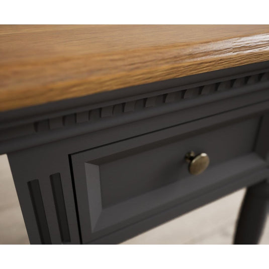 Francis Oak and Charcoal Grey Painted Bedside Table Storage Francis