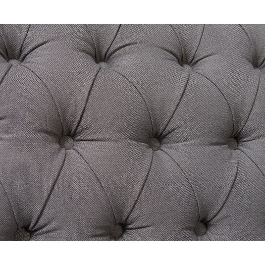 Eva Chesterfield Grey Linen Fabric 3 Seater Sofa Sofa Eva