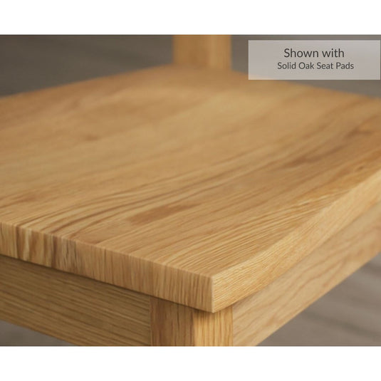 Natural Solid Oak X Back Dining Chairs with Oak Seat Pad Dining Chairs Natural