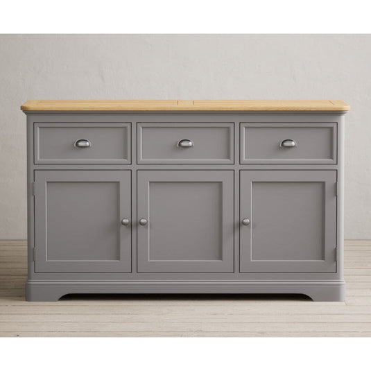 Bridstow Oak and Light Grey Painted Large Sideboard Sideboards Bridstow