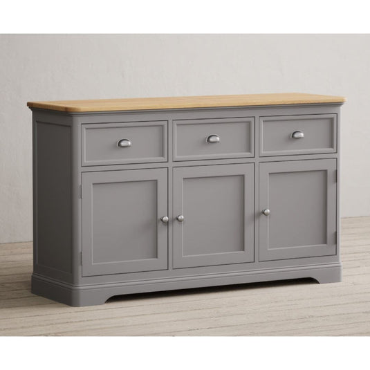 Bridstow Oak and Light Grey Painted Large Sideboard Sideboards Bridstow