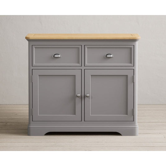 Bridstow Oak and Light Grey Painted Small Sideboard Sideboards Bridstow