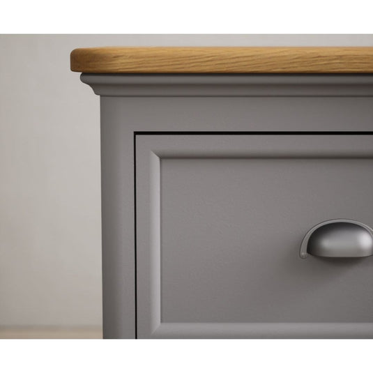 Bridstow Oak and Light Grey Painted 2 Drawer Bedside Chest Storage Bridstow