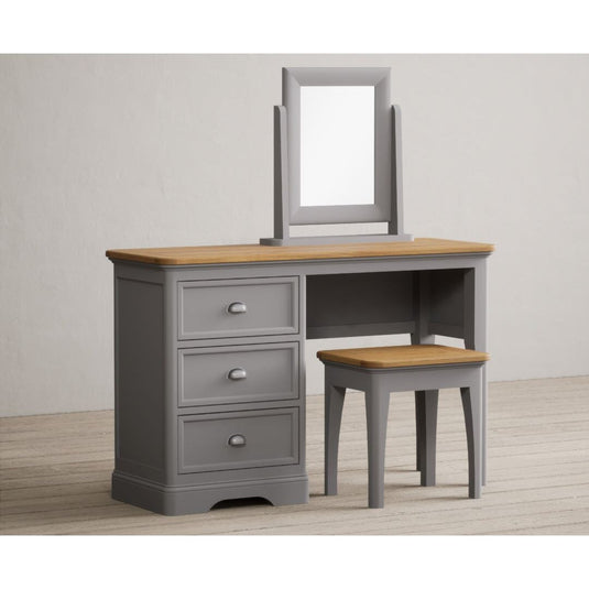Bridstow Oak and Light Grey Painted Dressing Table Set Storage Bridstow