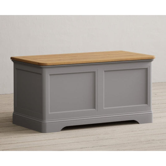 Bridstow Oak and Light Grey Painted Blanket Box Storage Bridstow