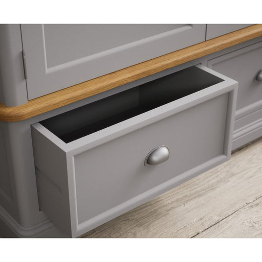 Bridstow Oak and Light Grey Painted Double Wardrobe Storage Bridstow