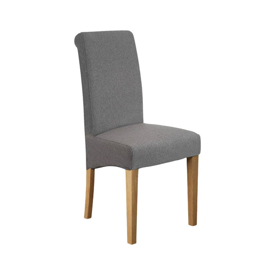 Scroll Back Charcoal Grey Fabric Dining Chairs Dining Chairs Painted