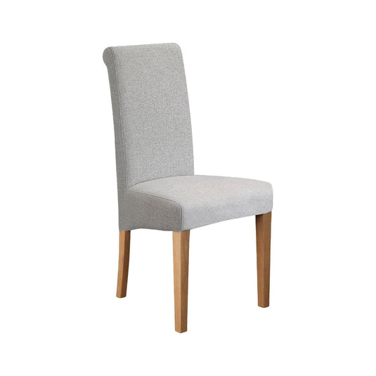 Scroll Back Grey Fabric Dining Chairs Dining Chairs Painted