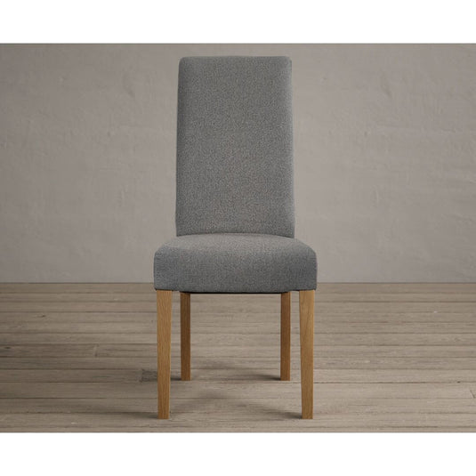 Scroll Back Charcoal Grey Fabric Dining Chairs Dining Chairs Painted
